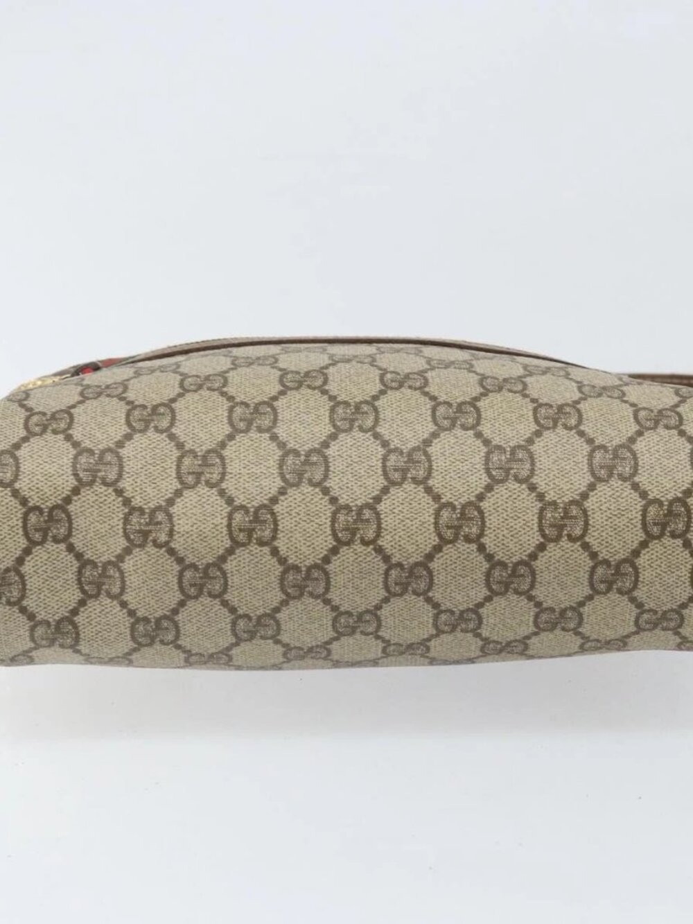 GUCCI GG Supreme Web Sherry Line Bag PVC Beige Gold - Picture 7 of 16